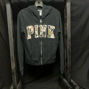 PINK- Victoria’s Secret tropical floral full zip hoodie